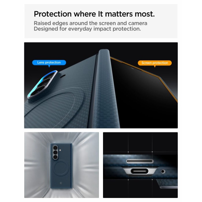 Spigen AirSkin Aramid MagFit MagSafe Case for Samsung Galaxy Z Fold 8 Ultra - Navy Blue