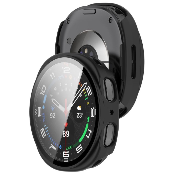 Tech-Protect Defense 2-Pack Case for Samsung Galaxy Watch 44mm - Clear Matte Black