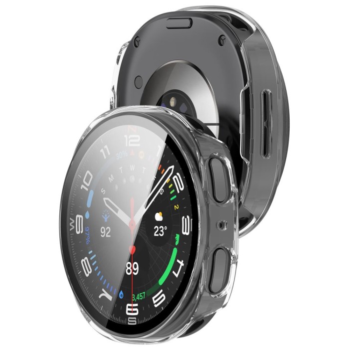 Tech-Protect Defense 2-Pack Case for Samsung Galaxy Watch 44mm - Clear Matte Black