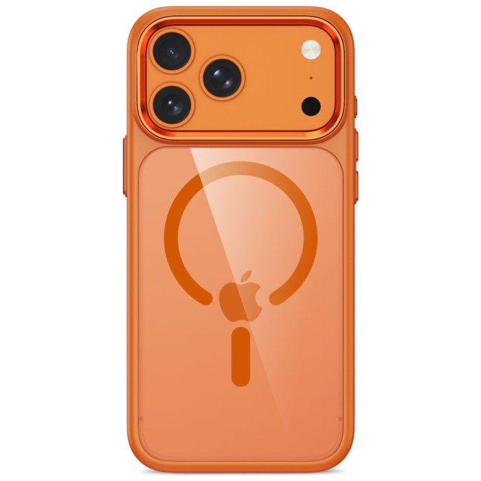 Tech-Protect Magmat Magsafe CC Case for iPhone 17 Pro Max / 18 Pro Max - Orange-Transparent