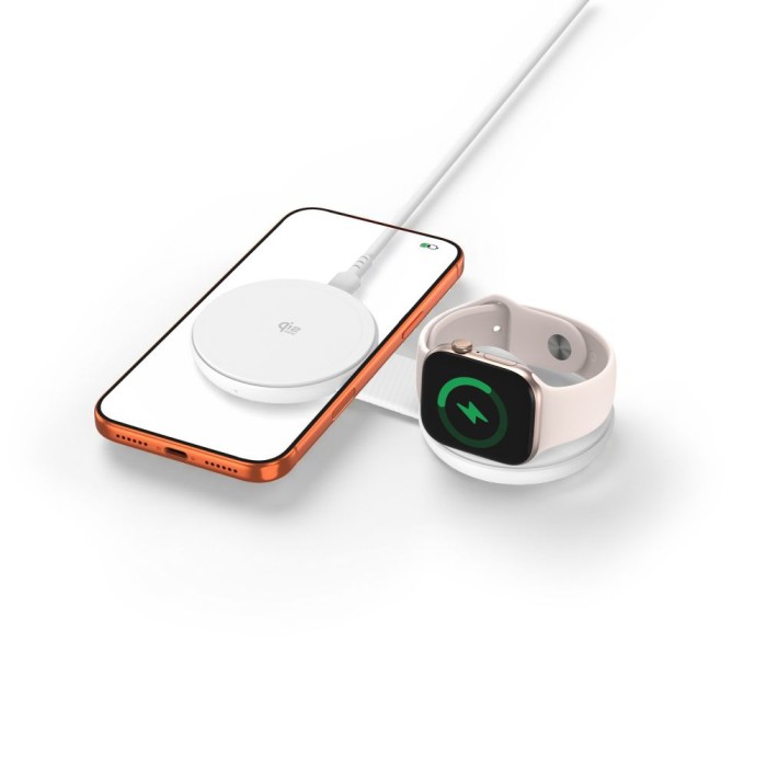 Tech-Protect A55 2in1 MagSafe 25W QI2.2 Wireless Charger + USB-C / USB-C Cable 100cm - White