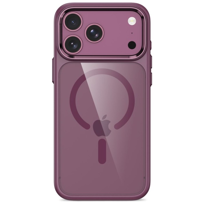 Tech-Protect Magmat Magsafe CC Case for iPhone 17 Pro / 18 Pro - Transparent Burgundy