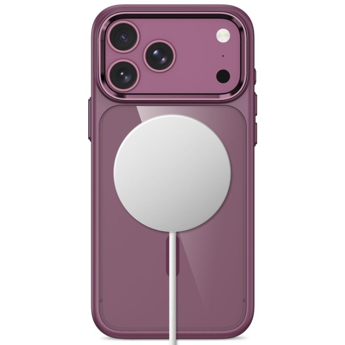 Tech-Protect Magmat Magsafe CC Case for iPhone 17 Pro / 18 Pro - Transparent Burgundy