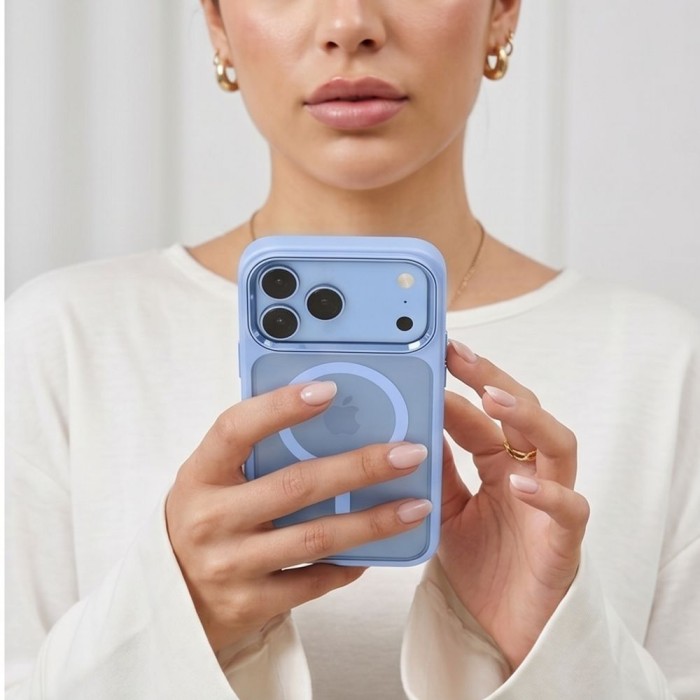 Tech-Protect Magmat Magsafe CC Case for iPhone 17 Pro / 18 Pro - Transparent Light Blue