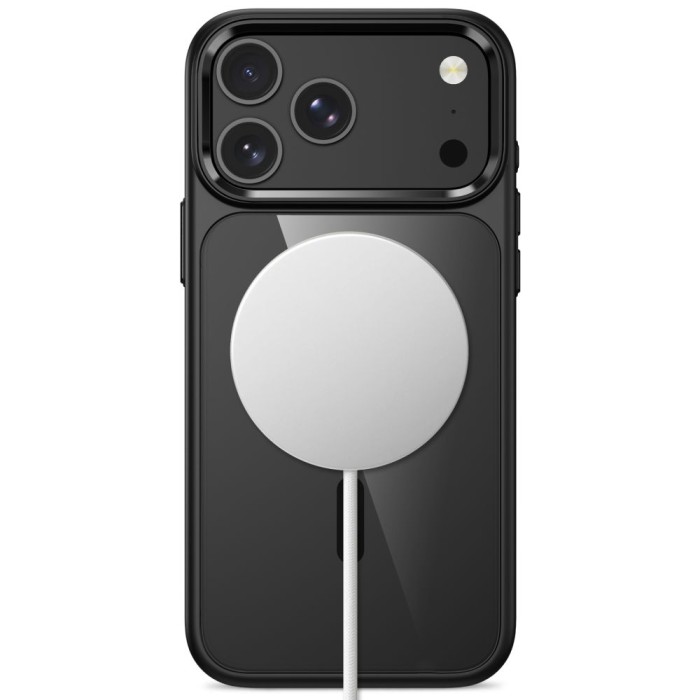 Tech-Protect Magmat Magsafe CC Case for iPhone 17 Pro Max / 18 Pro Max - Transparent Black