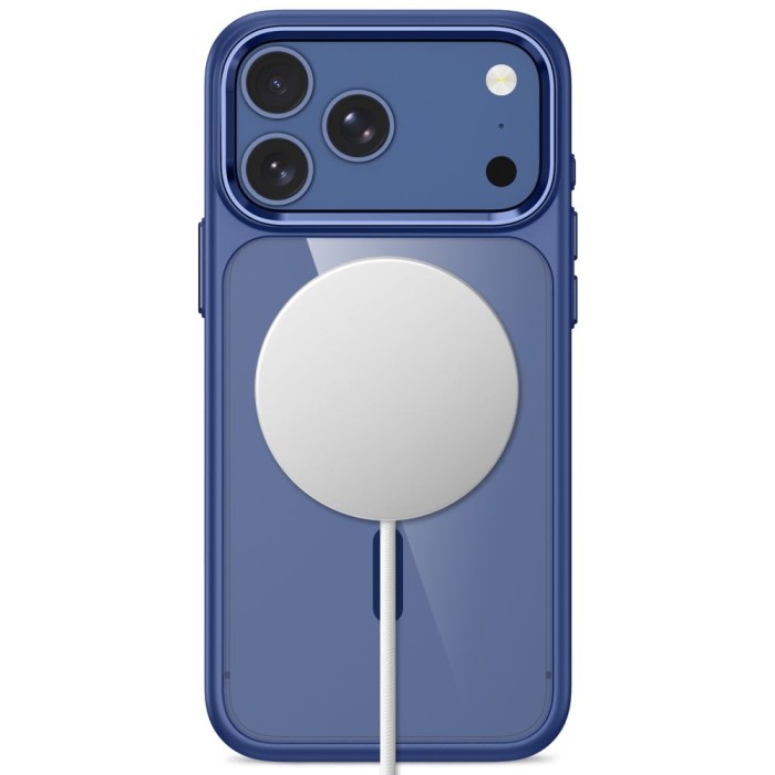 Tech-Protect Magmat Magsafe CC Case for iPhone 17 Pro Max / 18 Pro Max - Transparent Navy Blue