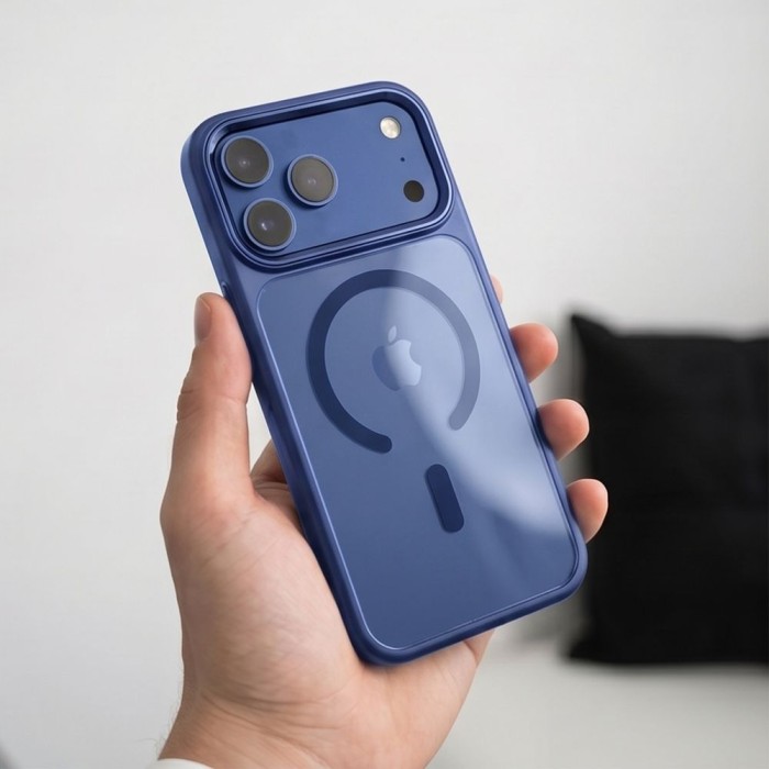Tech-Protect Magmat Magsafe CC Case for iPhone 17 Pro Max / 18 Pro Max - Transparent Navy Blue