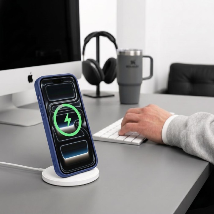 Tech-Protect Magmat Magsafe CC Case for iPhone 17 Pro Max / 18 Pro Max - Transparent Navy Blue