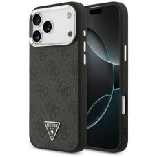 Guess 4G Triangle Logo MagSafe Case for iPhone 17 Pro Max / 18 Pro Max - Black &amp;amp; Silver