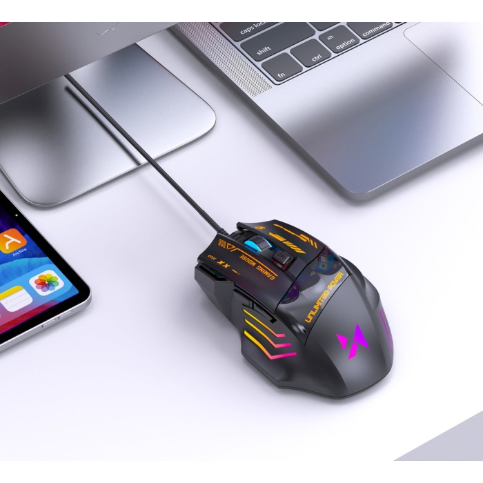 Wozinsky WMGK-1179W Wired Optical Gaming Mouse 7200 DPI with Backlight - Black
