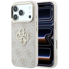 Guess 4G &amp;amp; Big Strass Logo Case for iPhone 17 Pro / 18 Pro - Pink