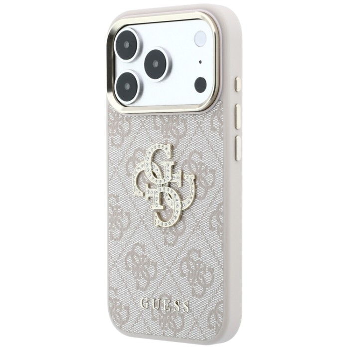 Guess 4G &amp;amp; Big Strass Logo Case for iPhone 17 Pro / 18 Pro - Pink