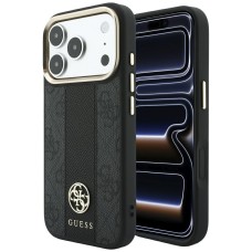Guess 4G with Stripe Round and Classic Logos MagSafe Case for iPhone 17 Pro / 18 Pro - Black