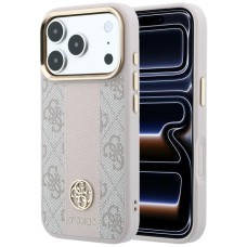Guess 4G with Stripe Round and Classic Logos MagSafe case for iPhone 17 Pro / 18 Pro - pink