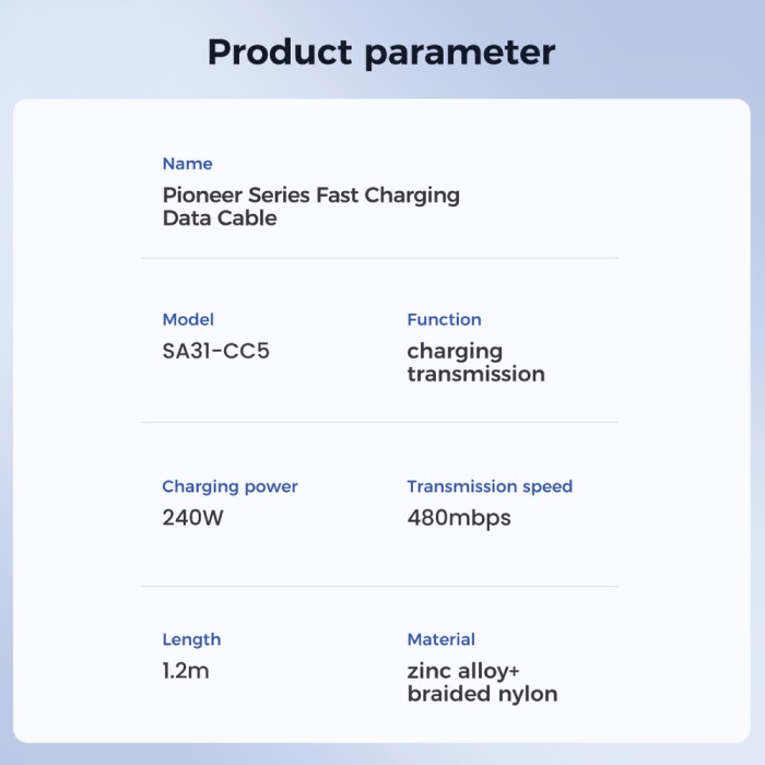 Joyroom Pioneer Series SA31-CC5 USB-C / USB-C 240W Cable 1.2m - Black