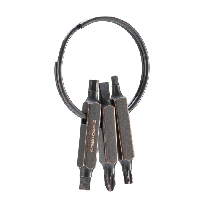 Rockbros VK-ARCO3 ROAD TO SKY Multitool 6-in-1 Keychain - Brown