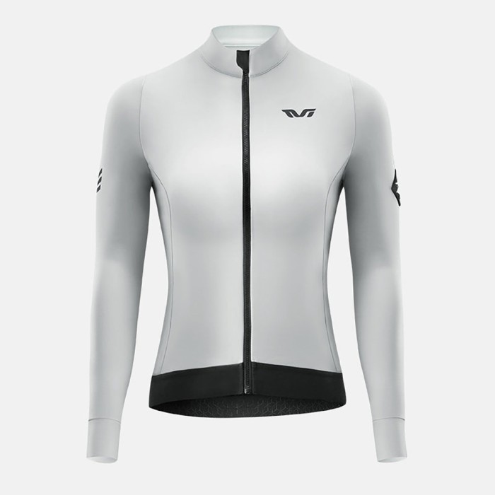Rockbros YDWT006 TVI women&amp;#39;s cycling jersey insulated autumn/winter S - white and gray