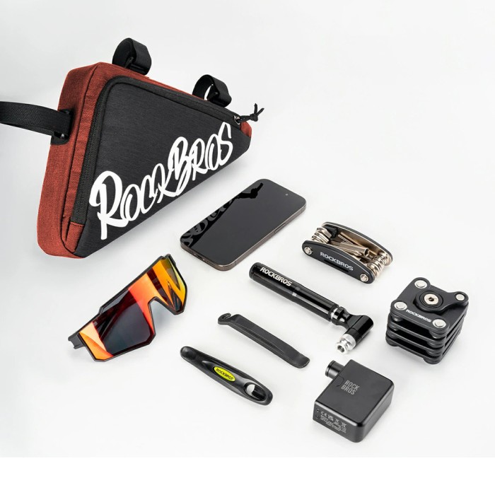 Rockbros G002 Flash Journey Triangle Frame Bike Bag 1.4L - Red