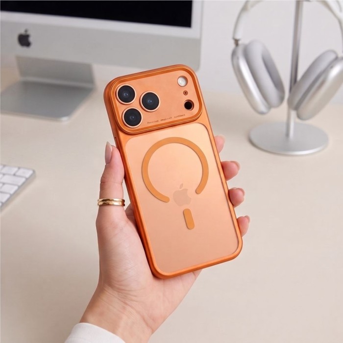 Tech-Protect MagPrime MagSafe CC case for iPhone 18 Pro / 17 Pro - matte orange