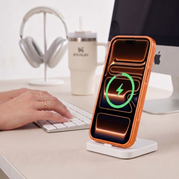 Tech-Protect MagPrime MagSafe CC case for iPhone 18 Pro / 17 Pro - matte orange