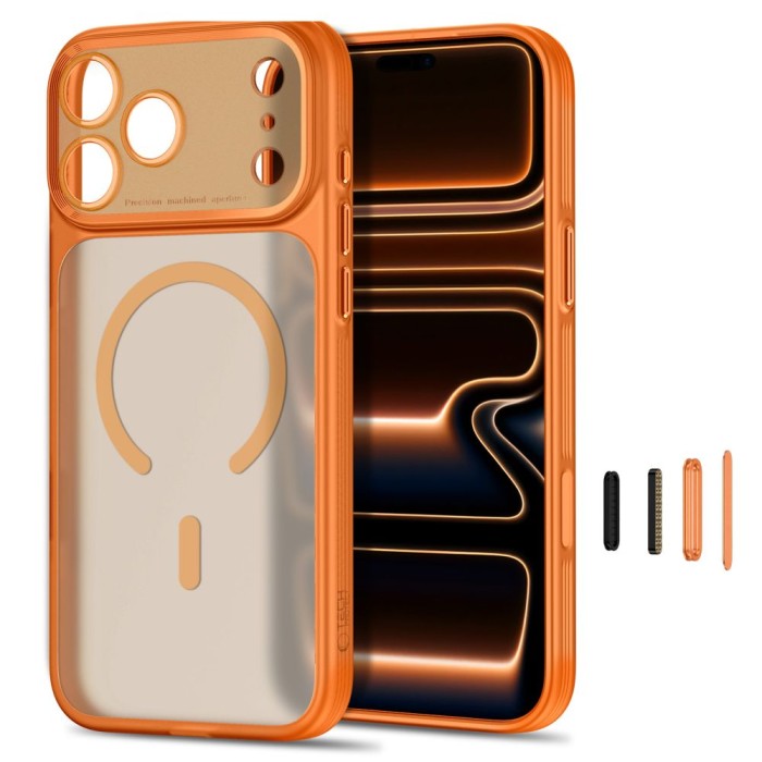 Tech-Protect MagPrime MagSafe CC Case for iPhone 18 Pro Max / 17 Pro Max - Matte Orange