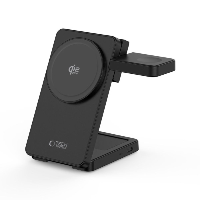 Tech-Protect A56 3in1 MagSafe Wireless Charger + USB-C / USB-C Cable 100cm - Black