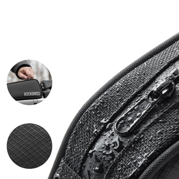 Rockbros TL004 ROAD TO SKY 0.7L Waterproof Frame Bike Bag - Black