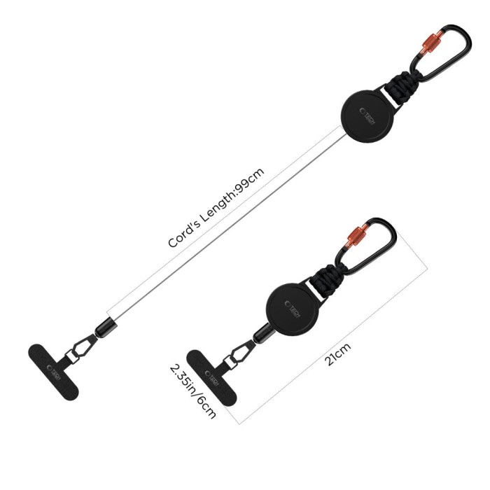 Tech-Protect ATH04 UrbanLoop Lanyard - Black and Orange