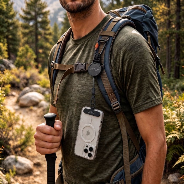 Tech-Protect ATH04 UrbanLoop Lanyard - Black and Orange