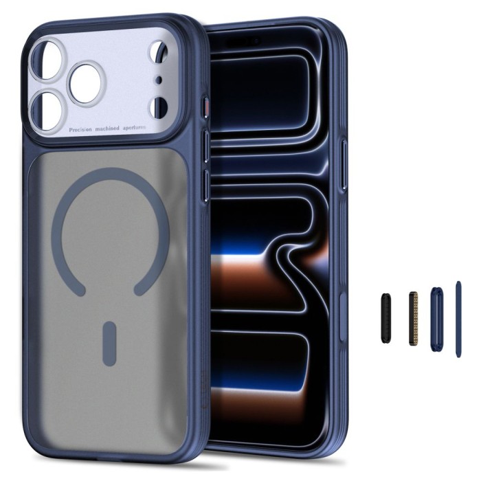 Tech-Protect MagPrime MagSafe CC Case for iPhone 18 Pro / 17 Pro - Matte Navy Blue
