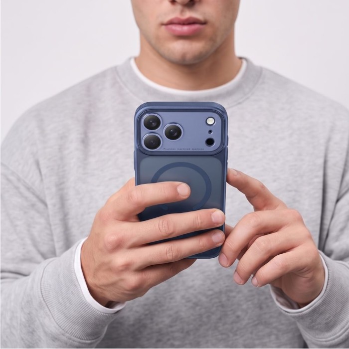 Tech-Protect MagPrime MagSafe CC Case for iPhone 18 Pro / 17 Pro - Matte Navy Blue