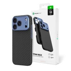 AmazingThing Titan Max Lens Case for iPhone 18 Pro in Aramid Fiber with Camera Cover, MagSafe Compatible - Blue