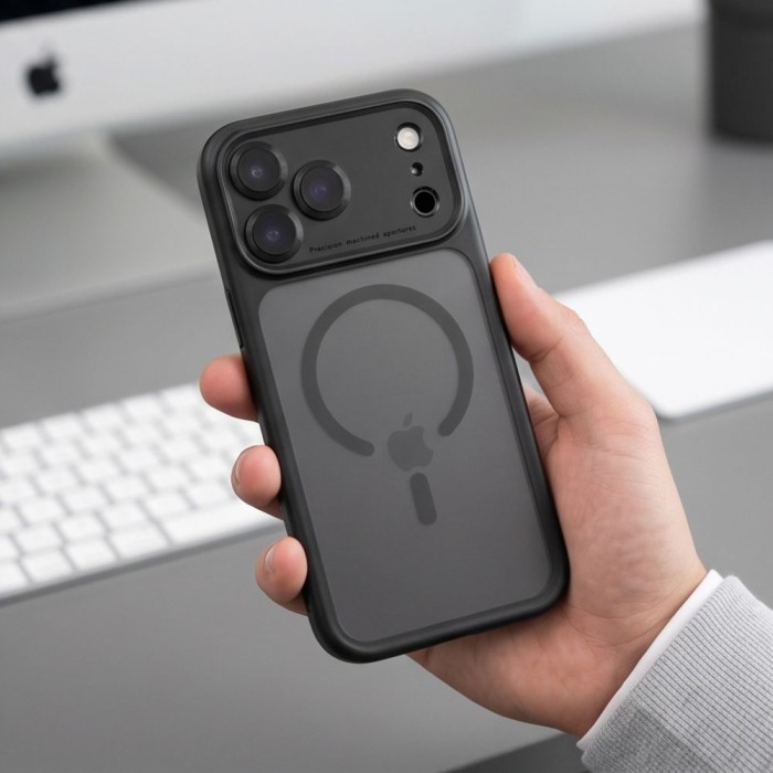Tech-Protect MagPeak MagSafe CC Case for iPhone 18 Pro / 17 Pro - Matte Black