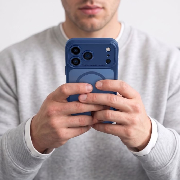 Tech-Protect MagPeak MagSafe CC Case for iPhone 18 Pro / 17 Pro - Matte Navy Blue