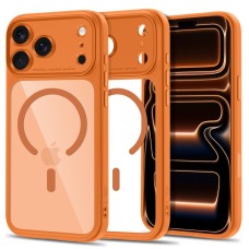 Tech-Protect MagPeak MagSafe CC Case for iPhone 18 Pro Max / 17 Pro Max - Transparent Orange