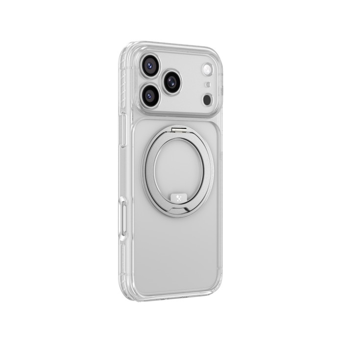 AmazingThing Titan Pro Spin Lens Case for iPhone 18 Pro with Rotating Ring and Lanyard Mount, MagSafe Compatible - Clear