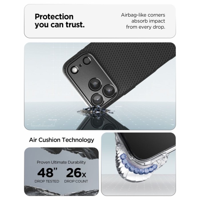 Spigen Liquid Air Case for iPhone 18 Pro / 17 Pro - Matte Black