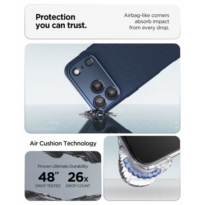 Spigen Liquid Air Case for iPhone 18 Pro / 17 Pro - Navy Blue