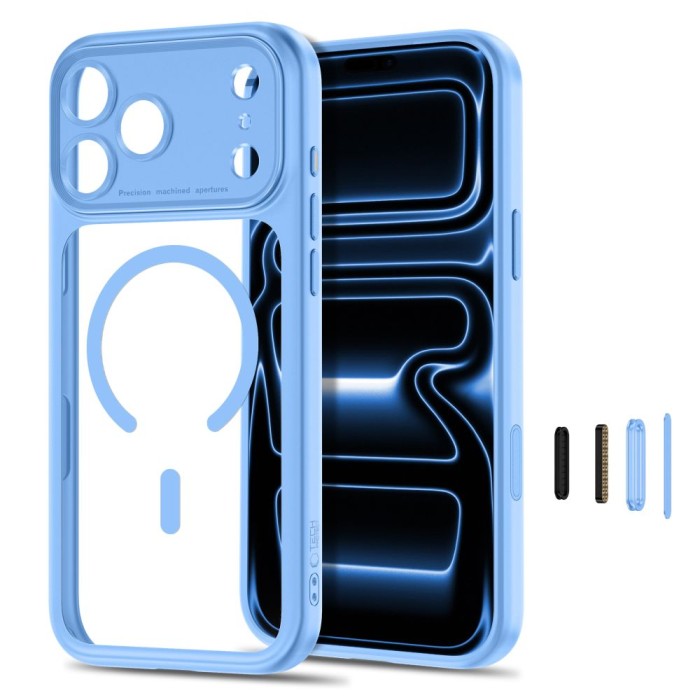 Tech-Protect MagPeak MagSafe CC Case for iPhone 18 Pro / 17 Pro - Clear Blue