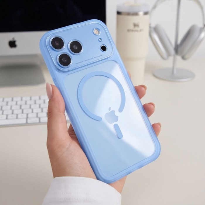 Tech-Protect MagPeak MagSafe CC Case for iPhone 18 Pro / 17 Pro - Clear Blue