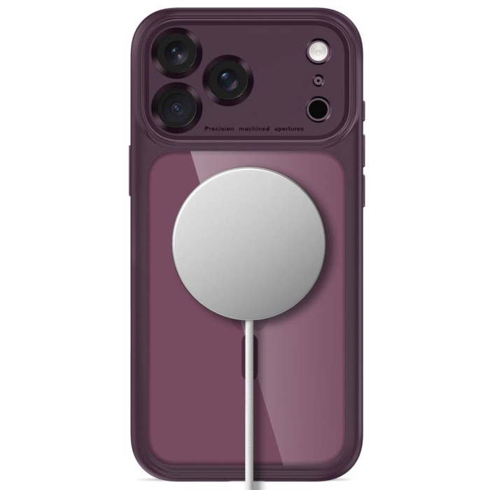 Tech-Protect MagPeak MagSafe CC Case for iPhone 18 Pro Max / 17 Pro Max - Clear Burgundy