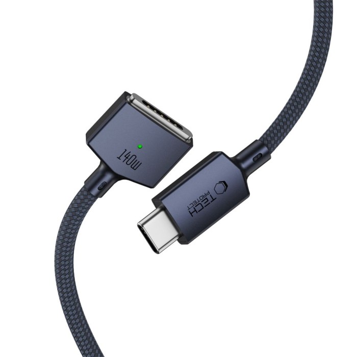 Tech-Protect MMC01 Ultraboost USB-C / MagSafe 3 140W 300cm Cable for MacBook - Navy Blue