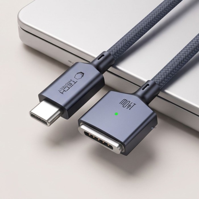 Tech-Protect MMC01 Ultraboost USB-C / MagSafe 3 140W 300cm Cable for MacBook - Navy Blue