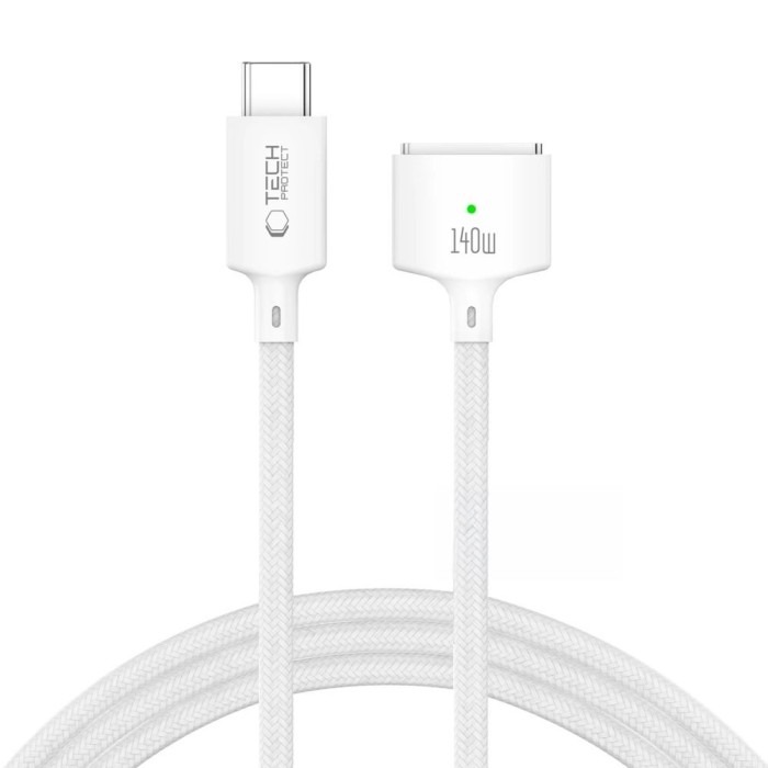 Tech-Protect MMC01 Ultraboost USB-C / MagSafe 3 140W 300cm Cable for MacBook - White