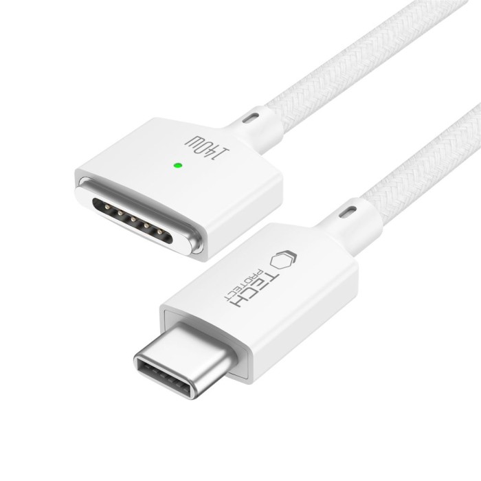 Tech-Protect MMC01 Ultraboost USB-C / MagSafe 3 140W 300cm Cable for MacBook - White