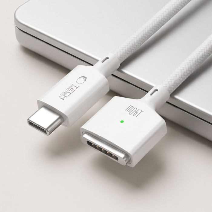 Tech-Protect MMC01 Ultraboost USB-C / MagSafe 3 140W 300cm Cable for MacBook - White