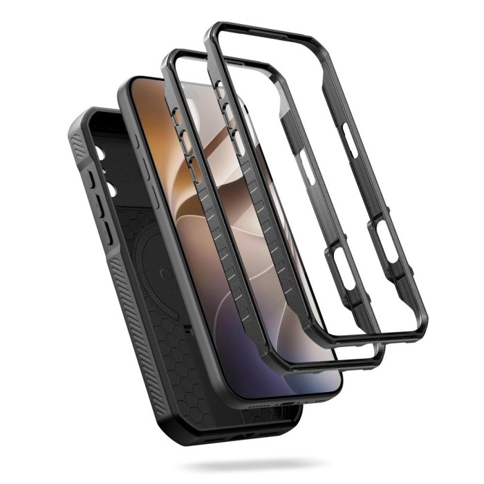 Tech-Protect Kevlar MagSafe 2-Set Case for iPhone 18 Pro / 17 Pro - Black