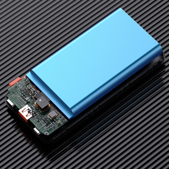 Wozinsky WFC-15B 20000mAh 22.5W PD20W Powerbank with Built-in Lightning and USB-C Cables - Black