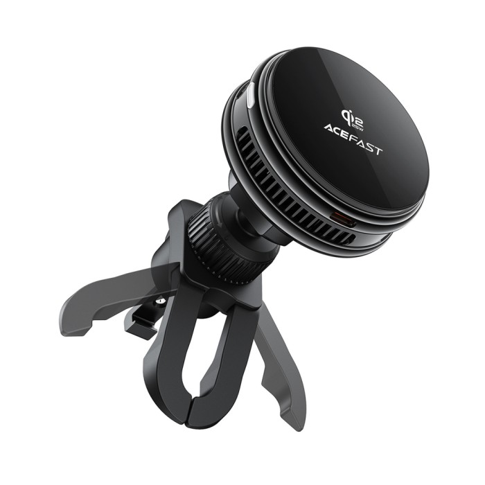 Acefast D66 Magnetic Car Air Vent Mount with Qi2 25W Wireless Charging and Cooling - Black