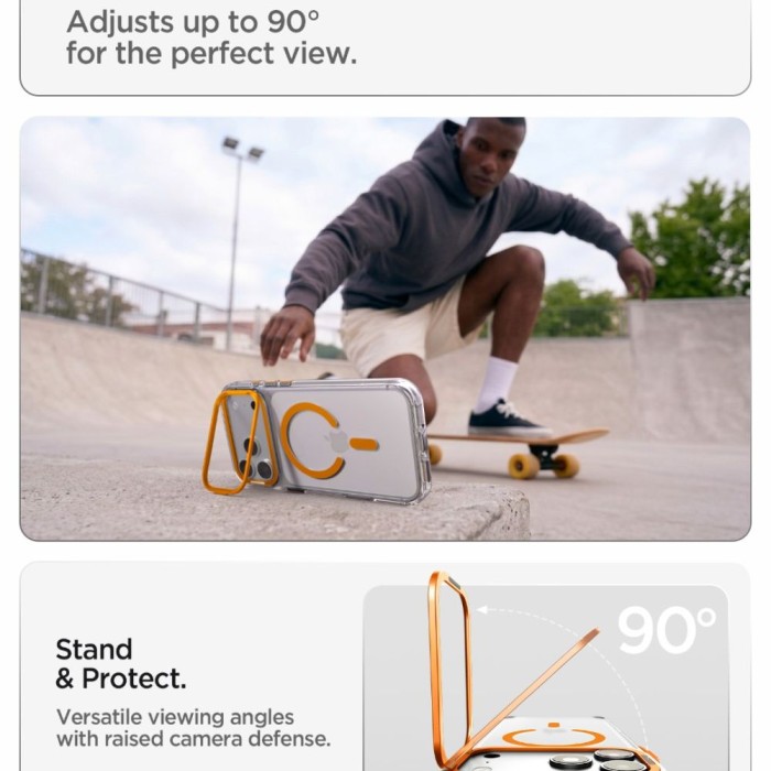 Spigen Ultra Hybrid Optik S MagSafe Case for iPhone 18 Pro / 17 Pro - Transparent Orange